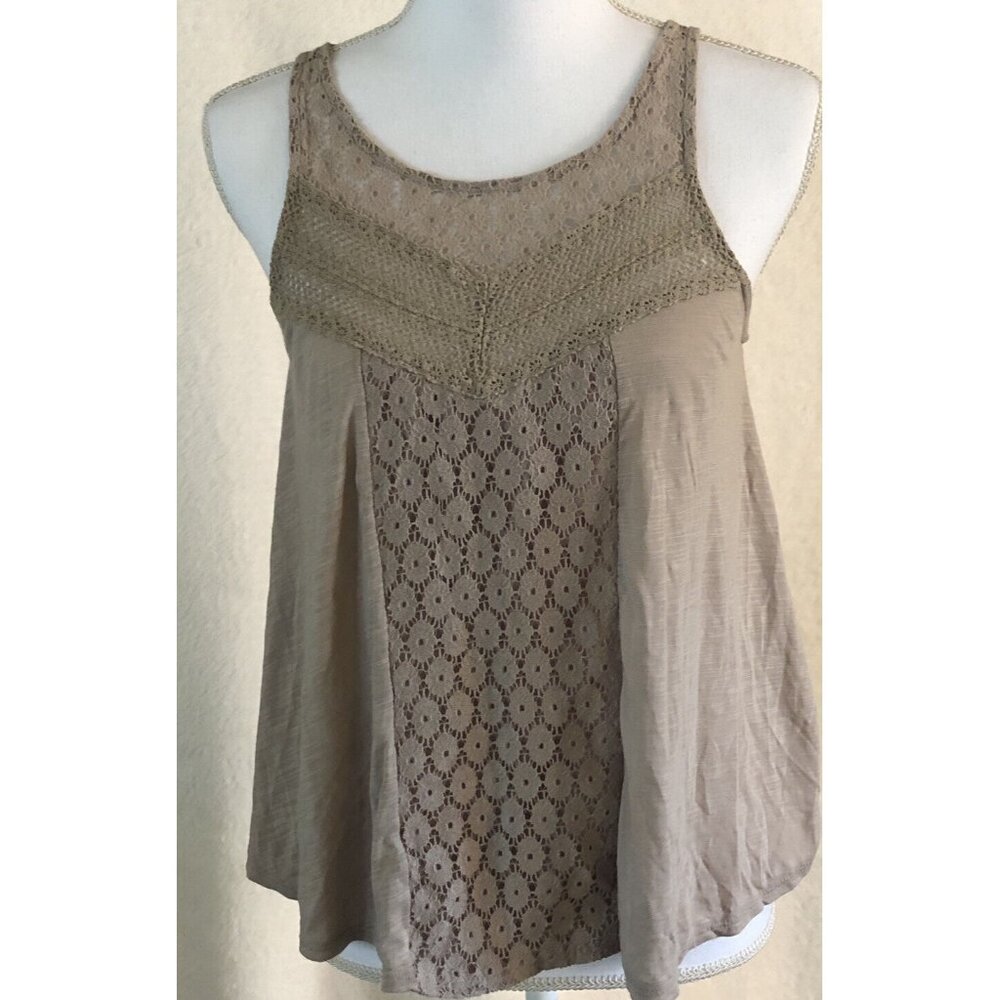 American Eagle Outfitters Sleeveless Top~ Size Small ~ Brown- Key Hole Back